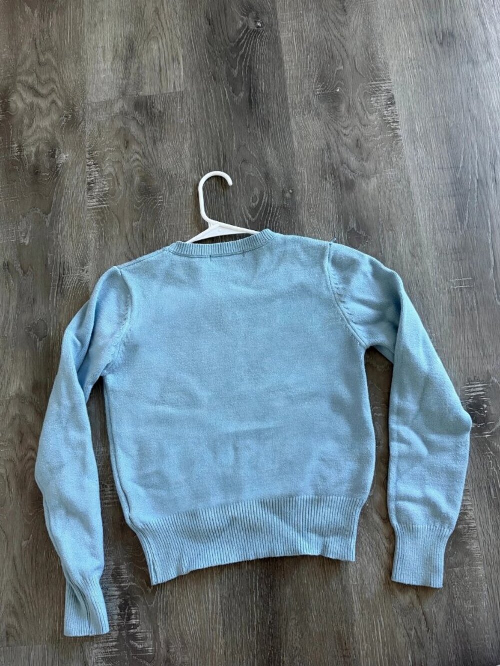 Pink Pepper Light Blue Floral Embroidered Knit Sweater | Size S/M